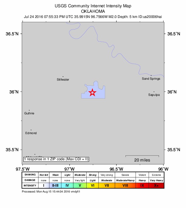 Did You Feel It? map: shaking reported by the public