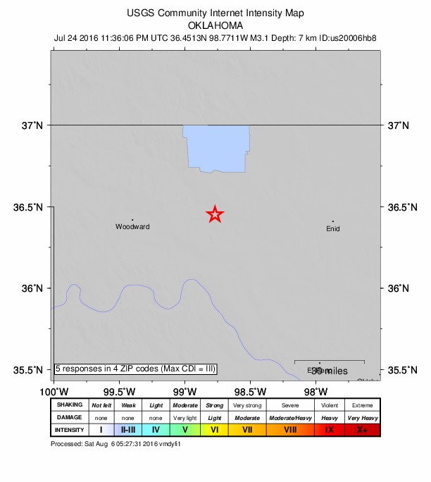 Did You Feel It? map: shaking reported by the public