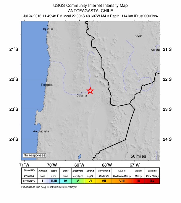 Did You Feel It? map: shaking reported by the public
