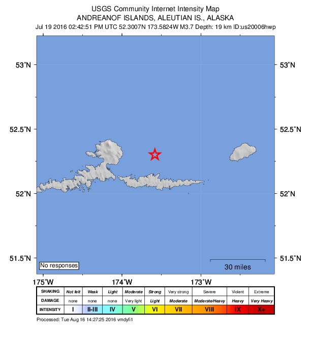 Did You Feel It? map: shaking reported by the public