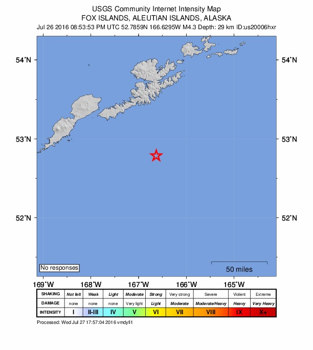 Did You Feel It? map: shaking reported by the public