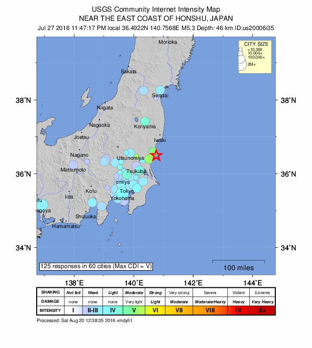 Did You Feel It? map: shaking reported by the public