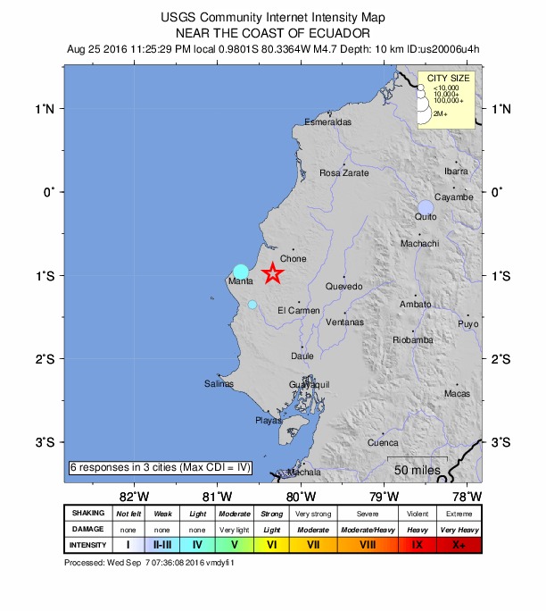 Did You Feel It? map: shaking reported by the public