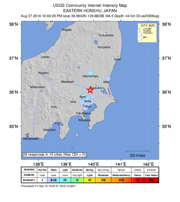 Did You Feel It? map: shaking reported by the public