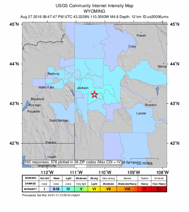 Did You Feel It? map: shaking reported by the public