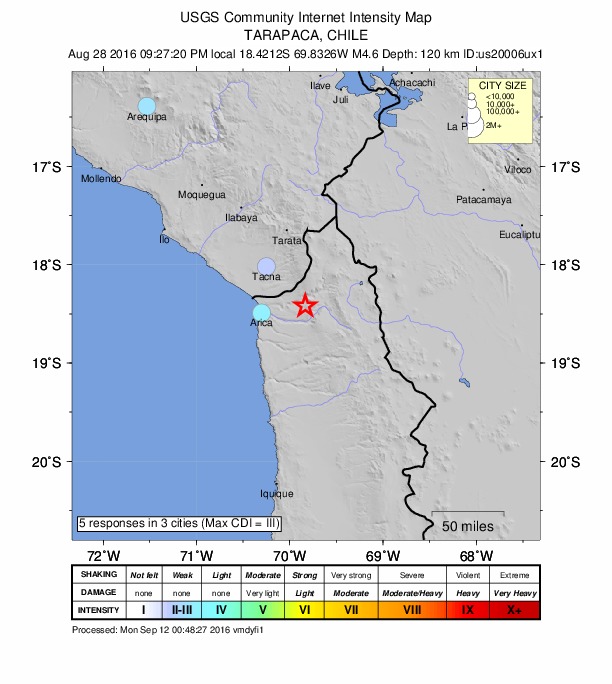 Did You Feel It? map: shaking reported by the public
