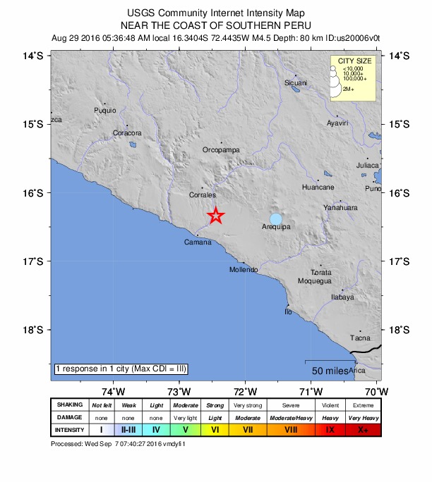 Did You Feel It? map: shaking reported by the public