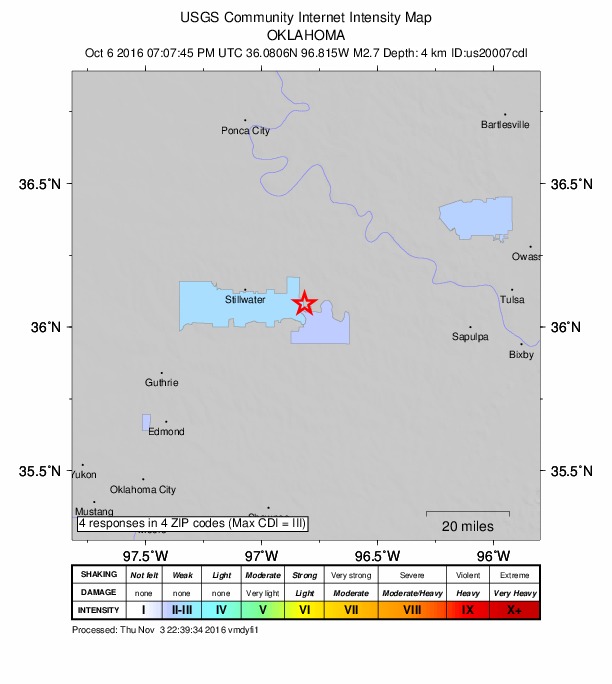 Did You Feel It? map: shaking reported by the public