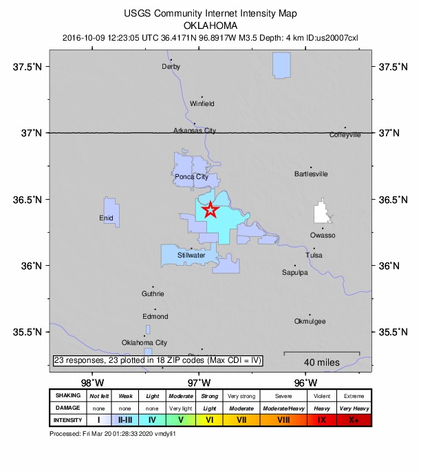 Did You Feel It? map: shaking reported by the public