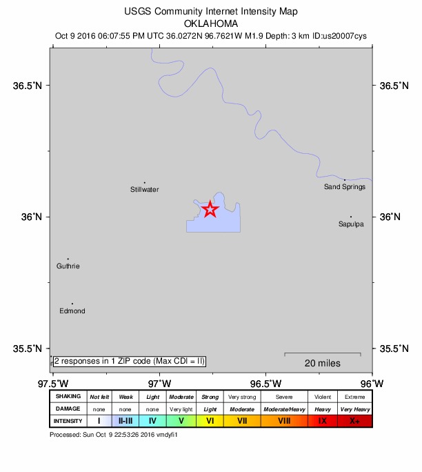 Did You Feel It? map: shaking reported by the public
