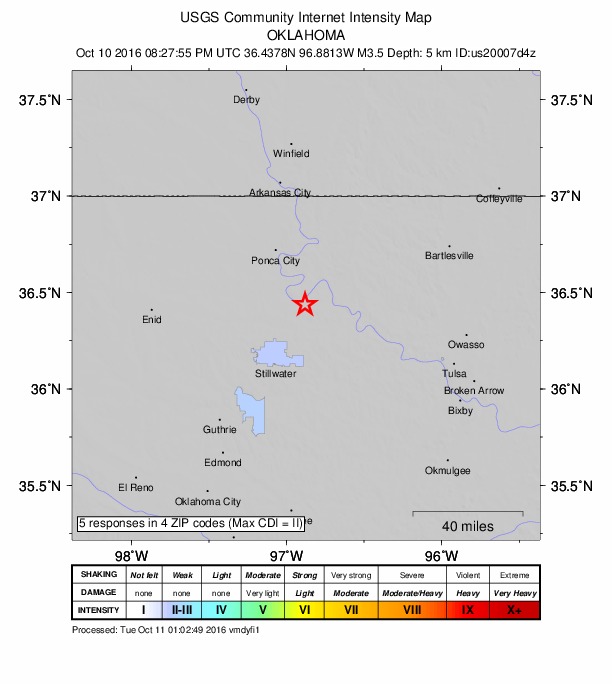 Did You Feel It? map: shaking reported by the public