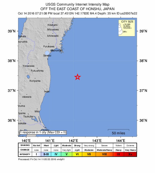 Did You Feel It? map: shaking reported by the public