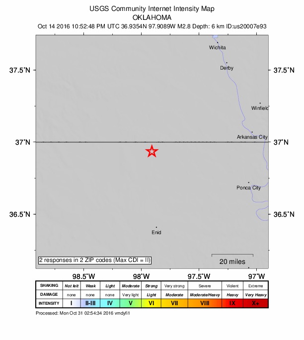 Did You Feel It? map: shaking reported by the public