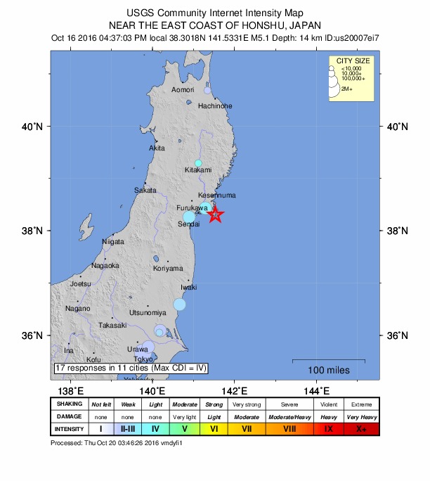 Did You Feel It? map: shaking reported by the public