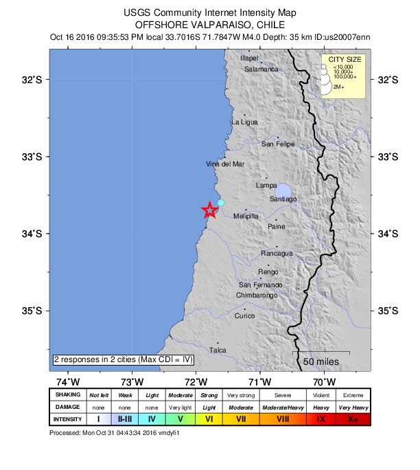 Did You Feel It? map: shaking reported by the public