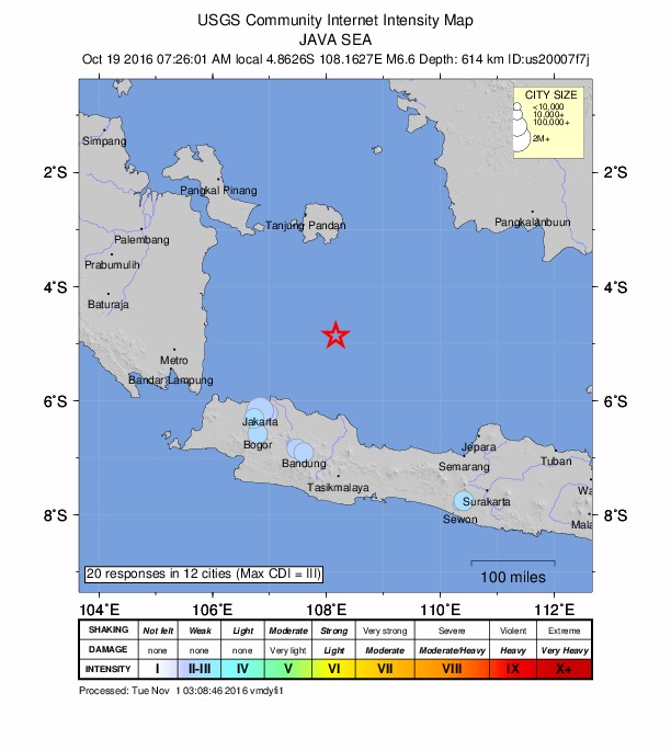 Did You Feel It? map: shaking reported by the public