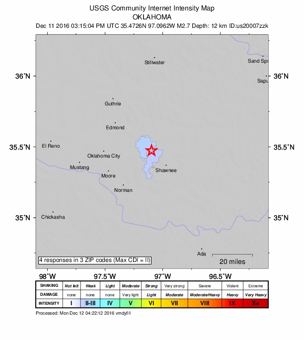 Did You Feel It? map: shaking reported by the public