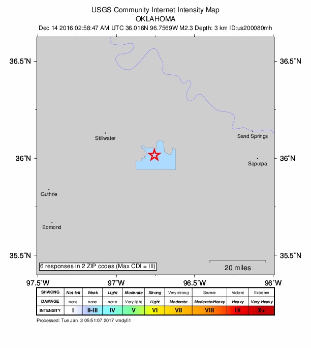 Did You Feel It? map: shaking reported by the public