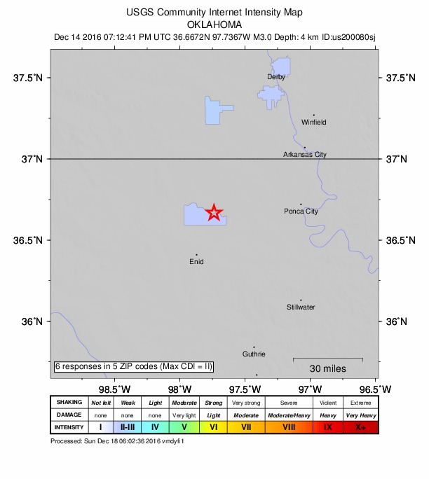 Did You Feel It? map: shaking reported by the public