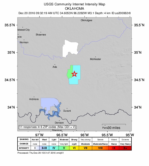 Did You Feel It? map: shaking reported by the public
