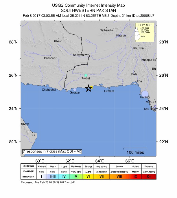 Did You Feel It? map: shaking reported by the public