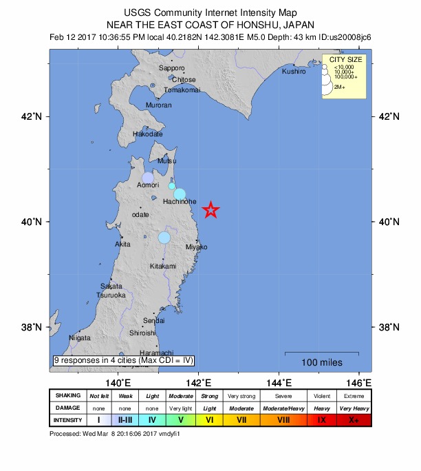 Did You Feel It? map: shaking reported by the public