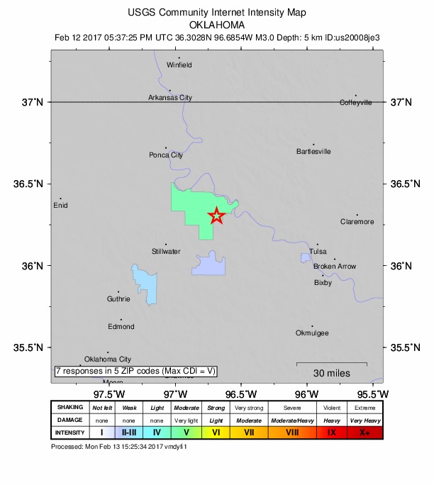 Did You Feel It? map: shaking reported by the public