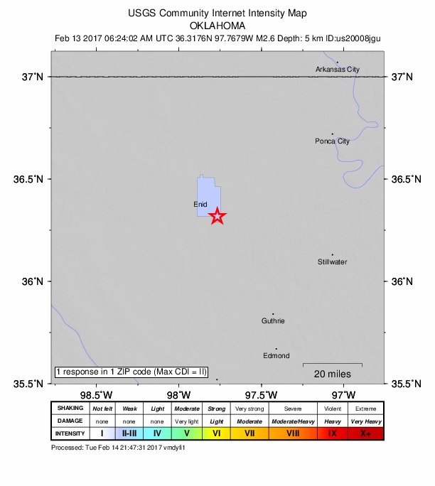 Did You Feel It? map: shaking reported by the public
