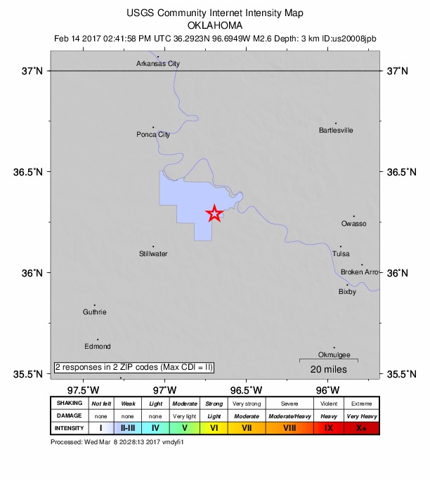 Did You Feel It? map: shaking reported by the public