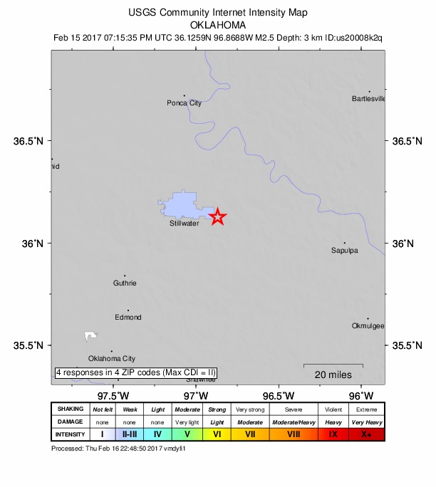 Did You Feel It? map: shaking reported by the public