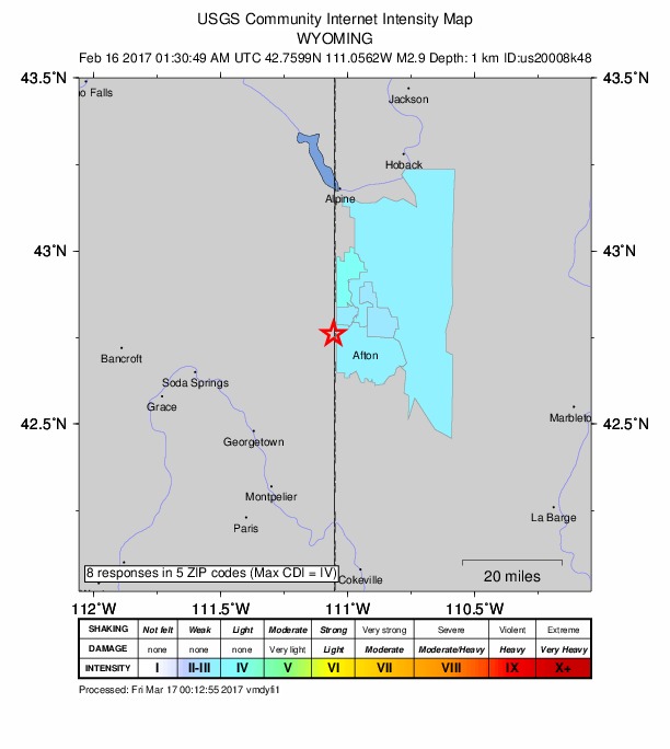 Did You Feel It? map: shaking reported by the public