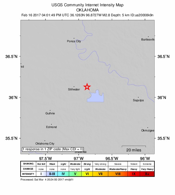Did You Feel It? map: shaking reported by the public