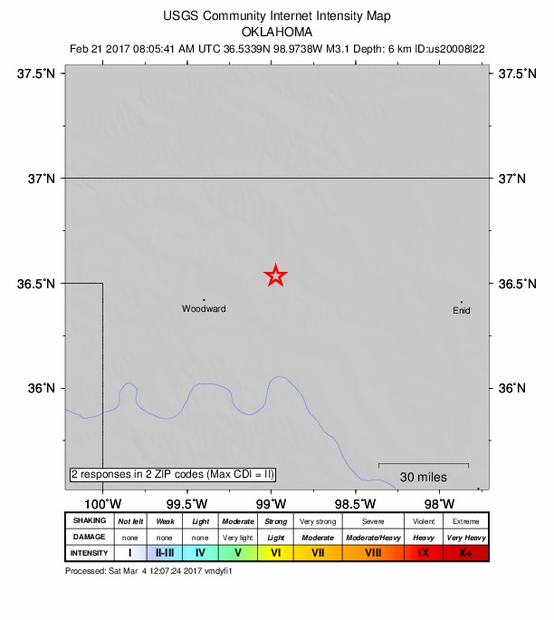Did You Feel It? map: shaking reported by the public