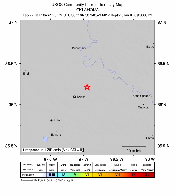 Did You Feel It? map: shaking reported by the public