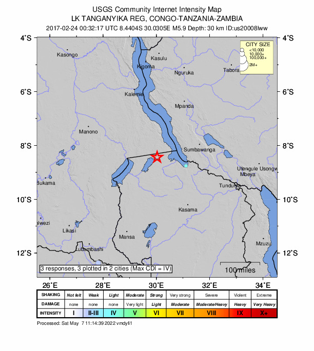 Did You Feel It? map: shaking reported by the public