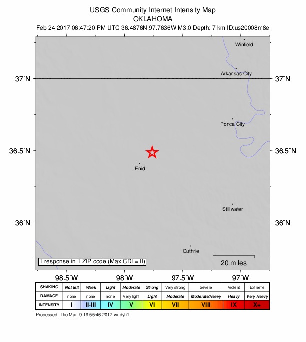 Did You Feel It? map: shaking reported by the public