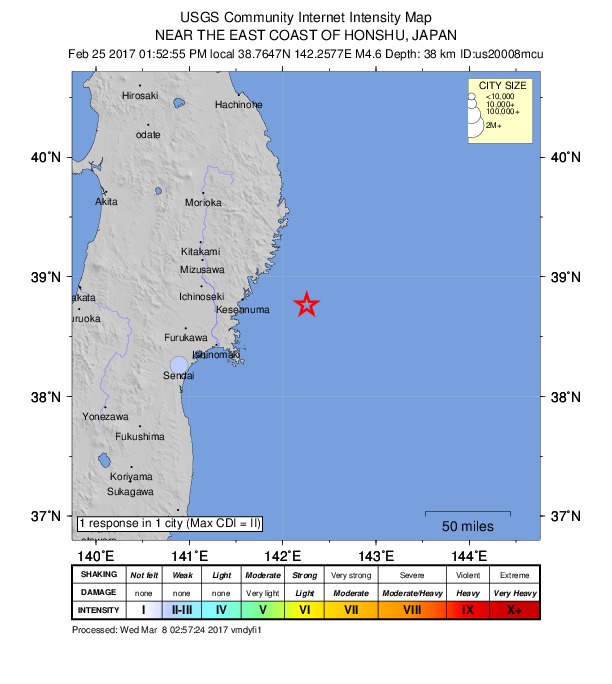 Did You Feel It? map: shaking reported by the public