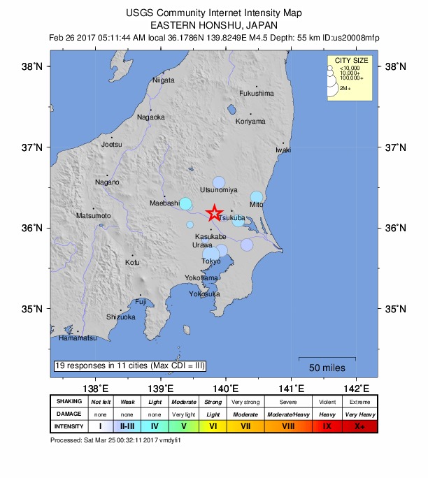 Did You Feel It? map: shaking reported by the public