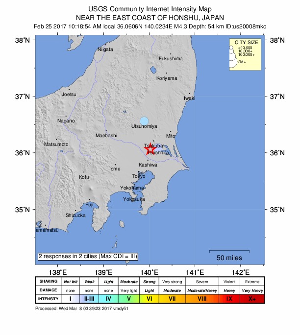 Did You Feel It? map: shaking reported by the public
