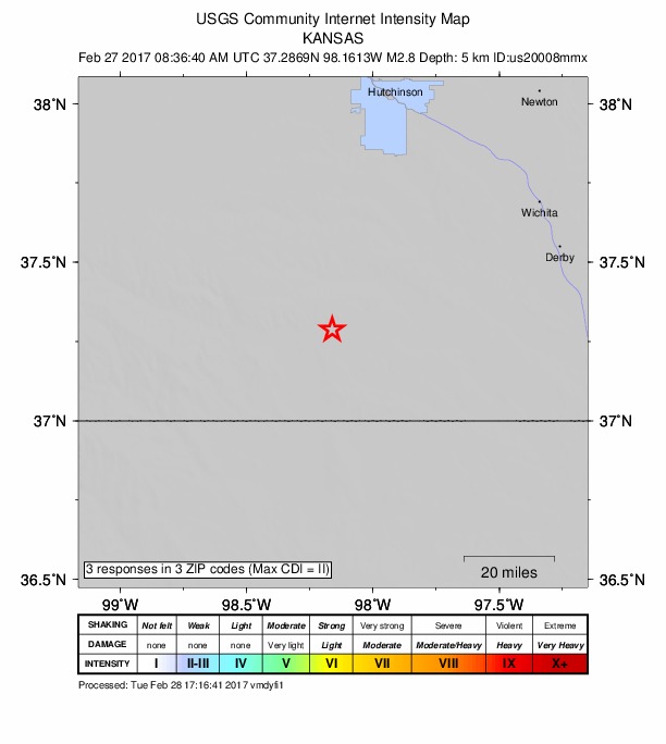 Did You Feel It? map: shaking reported by the public