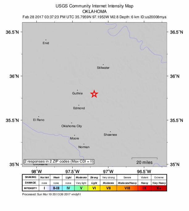 Did You Feel It? map: shaking reported by the public