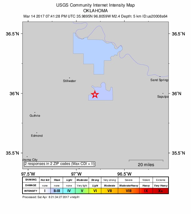 Did You Feel It? map: shaking reported by the public