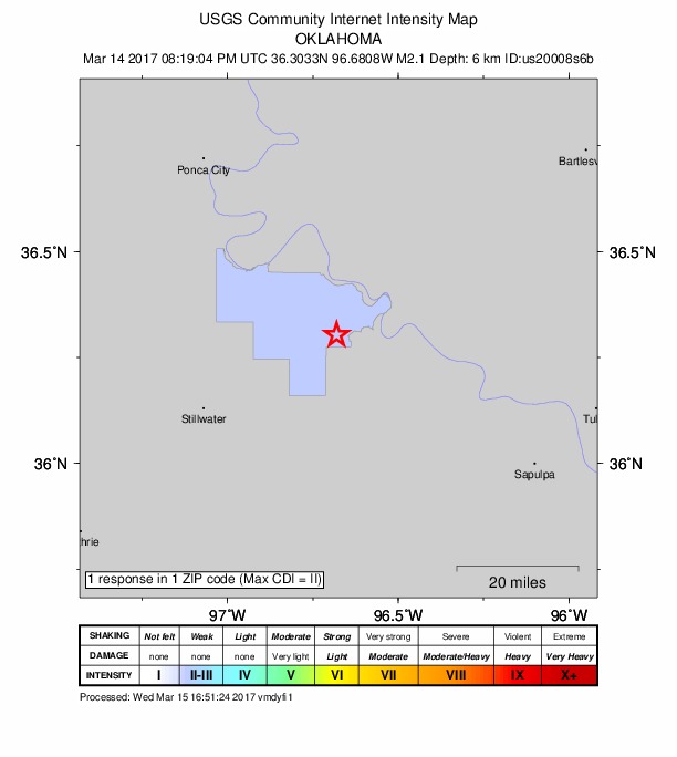 Did You Feel It? map: shaking reported by the public