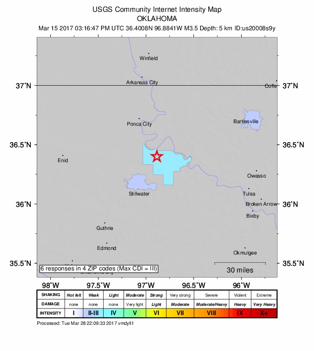 Did You Feel It? map: shaking reported by the public