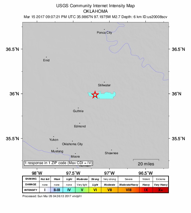 Did You Feel It? map: shaking reported by the public