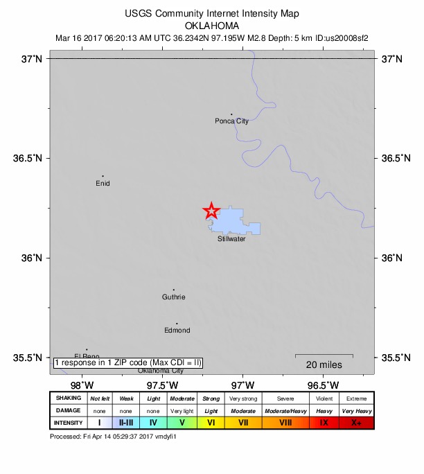 Did You Feel It? map: shaking reported by the public