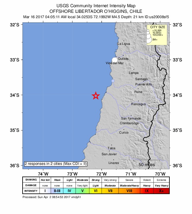 Did You Feel It? map: shaking reported by the public