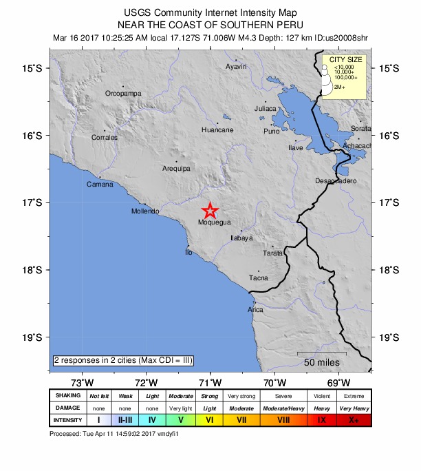 Did You Feel It? map: shaking reported by the public
