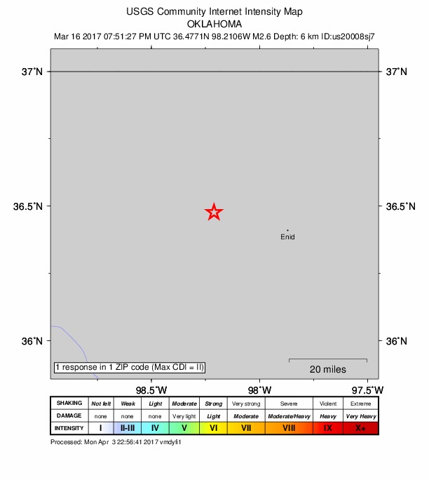 Did You Feel It? map: shaking reported by the public