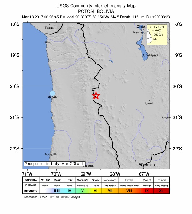 Did You Feel It? map: shaking reported by the public